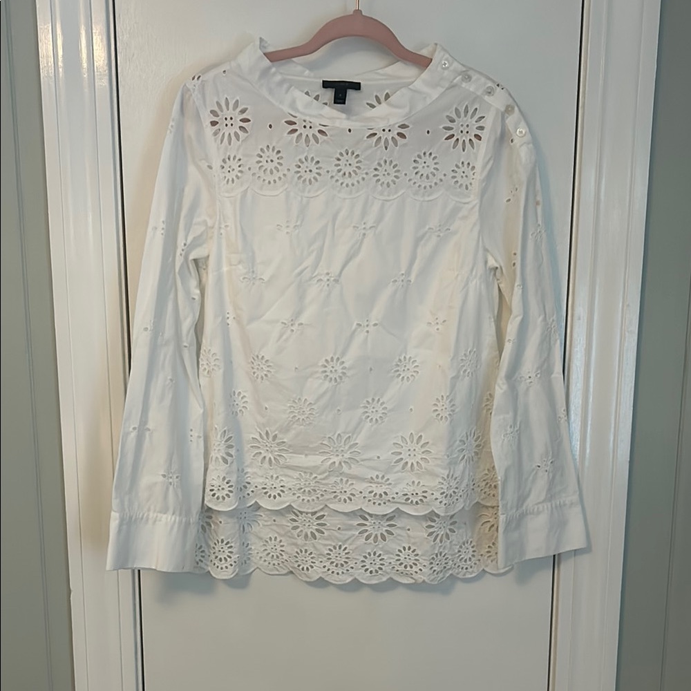 Jcrew White Eyelet Women's Top